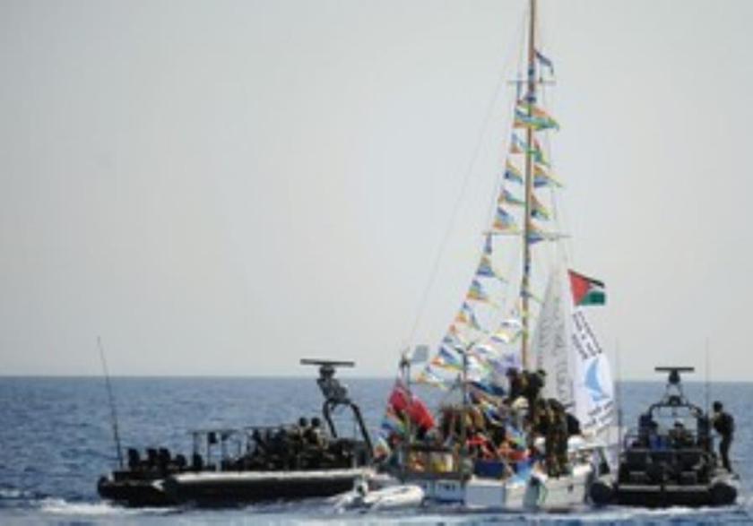 Irene, Jewish boat to Gaza with 2 IOF commando boats